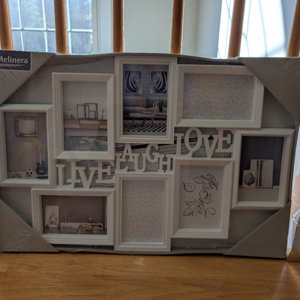 White "Live Laugh Love" Collage Picture Frame